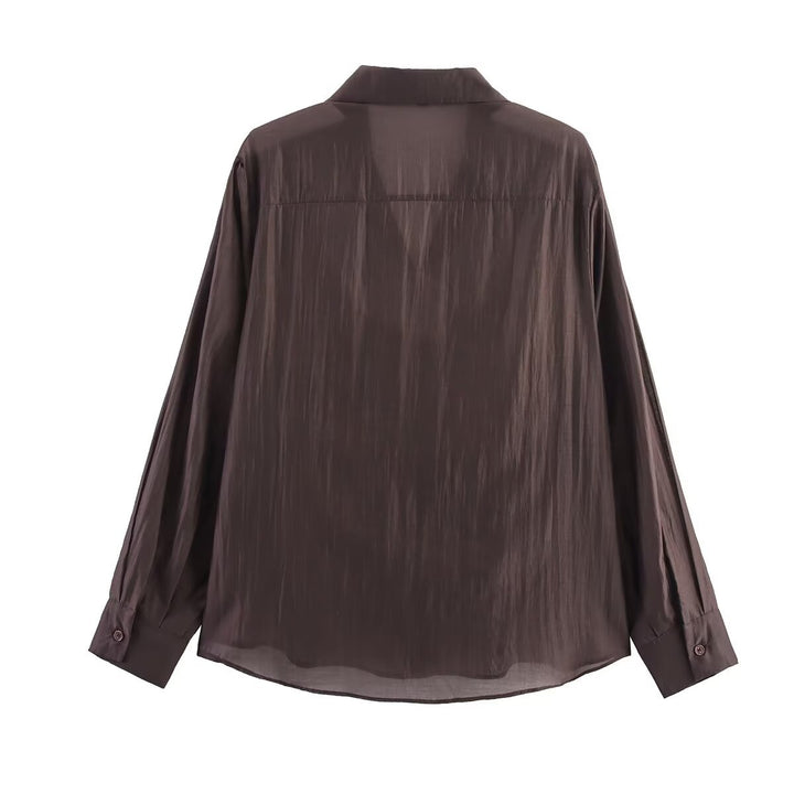Damer elegant blus med broderad ficka Mirla-Eva Jonsson
