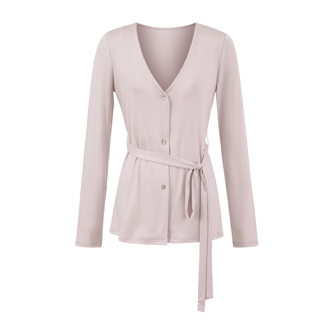 Damer elegant blus med figursydd skärning och vid V-urringning Mirla-Eva Jonsson