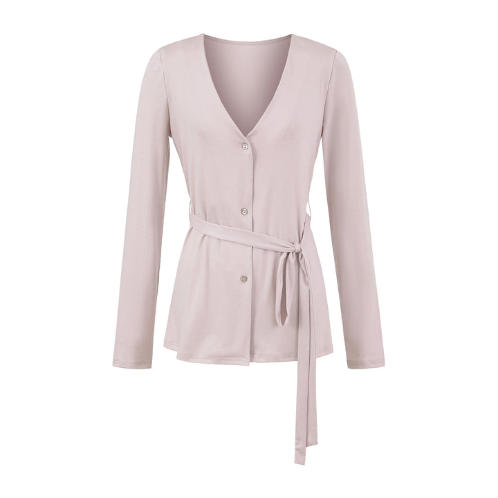 Damer elegant blus med figursydd skärning och vid V-urringning Mirla-Eva Jonsson
