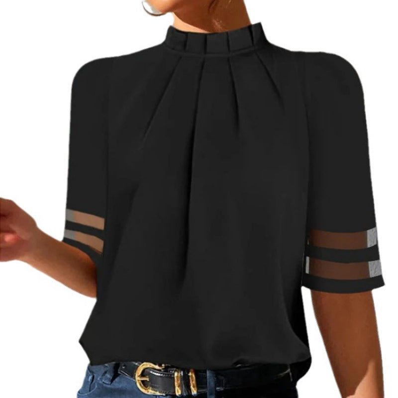 Damer elegant blus med genomskinliga ärmar Eva Jonsson-Eva Jonsson