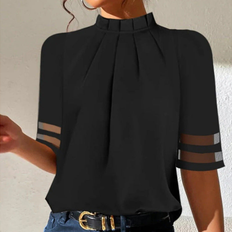 Damer elegant blus med genomskinliga ärmar Mirla-Eva Jonsson