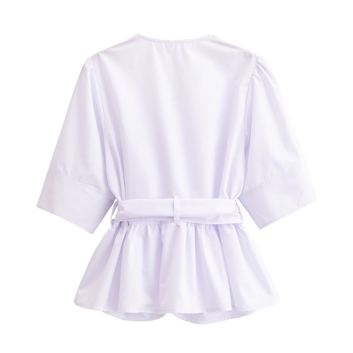 Damer elegant blus med knyt detaljer Mirla-Eva Jonsson
