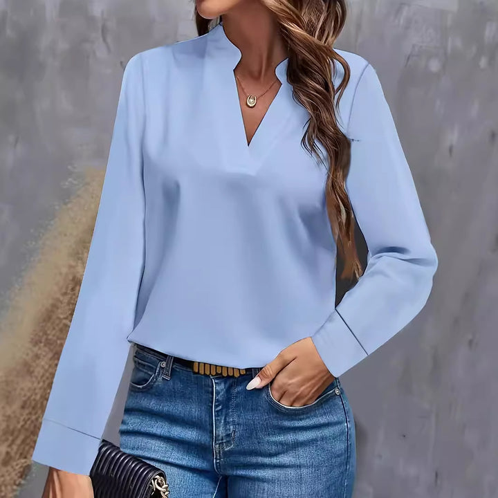 Damer elegant blus med modern ståkrage Mirla-Eva Jonsson