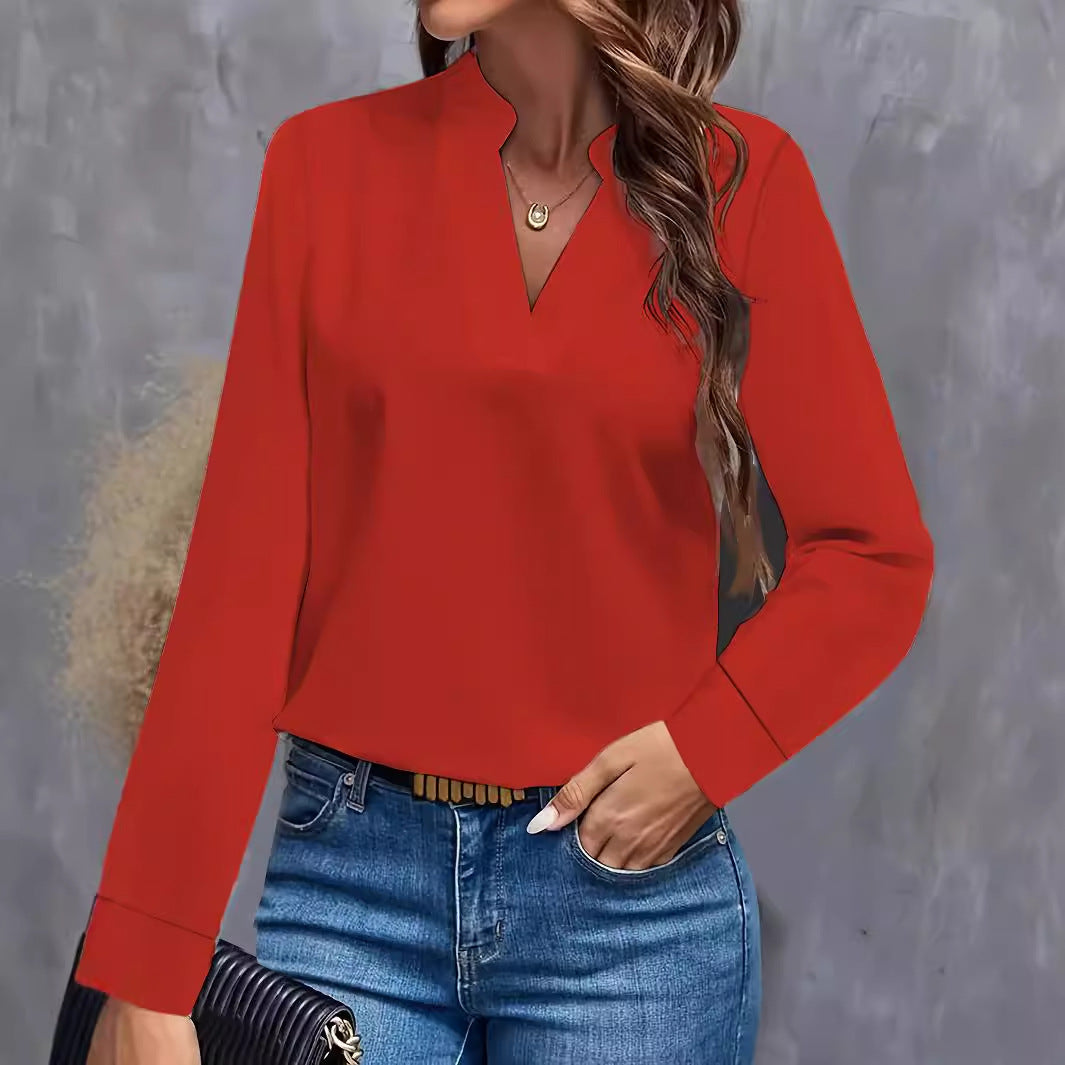 Damer elegant blus med modern ståkrage Mirla-Eva Jonsson