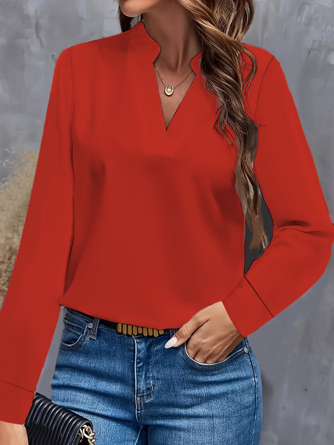 Damer elegant blus med modern ståkrage Mirla-Eva Jonsson