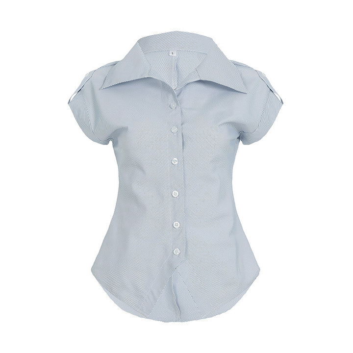 Damer elegant blus med moderna ränder Mirla-Eva Jonsson