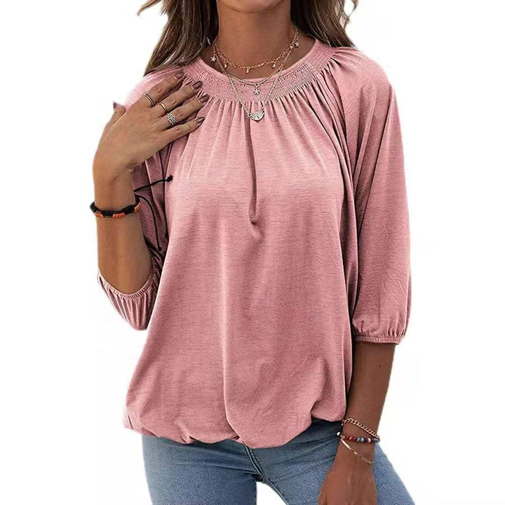 Damer elegant blus med puffärmar Mirla-Eva Jonsson