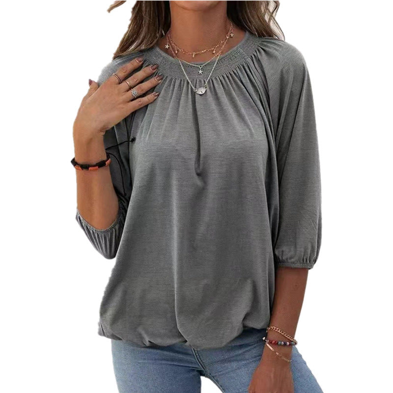 Damer elegant blus med puffärmar Mirla-Eva Jonsson