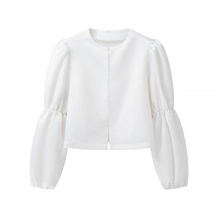 Damer elegant blus med puffärmar Mirla-Eva Jonsson