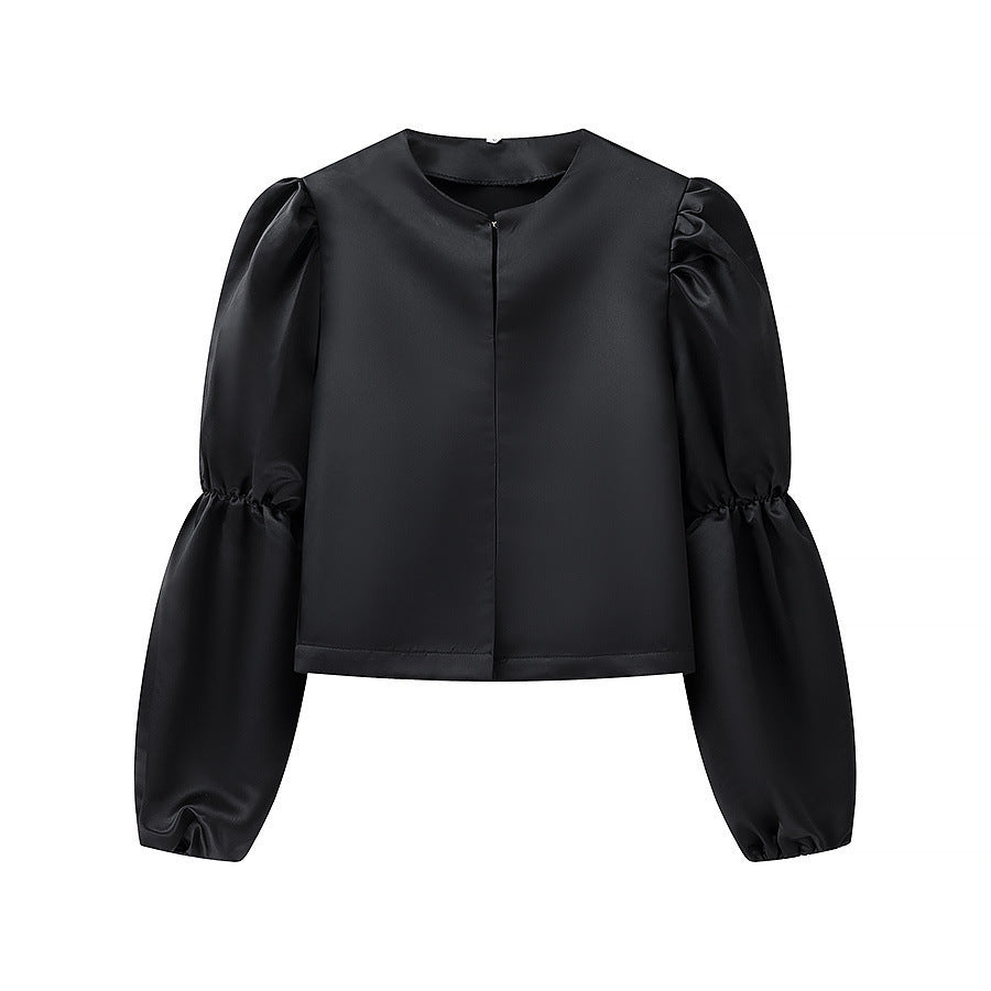 Damer elegant blus med puffärmar Mirla-Eva Jonsson