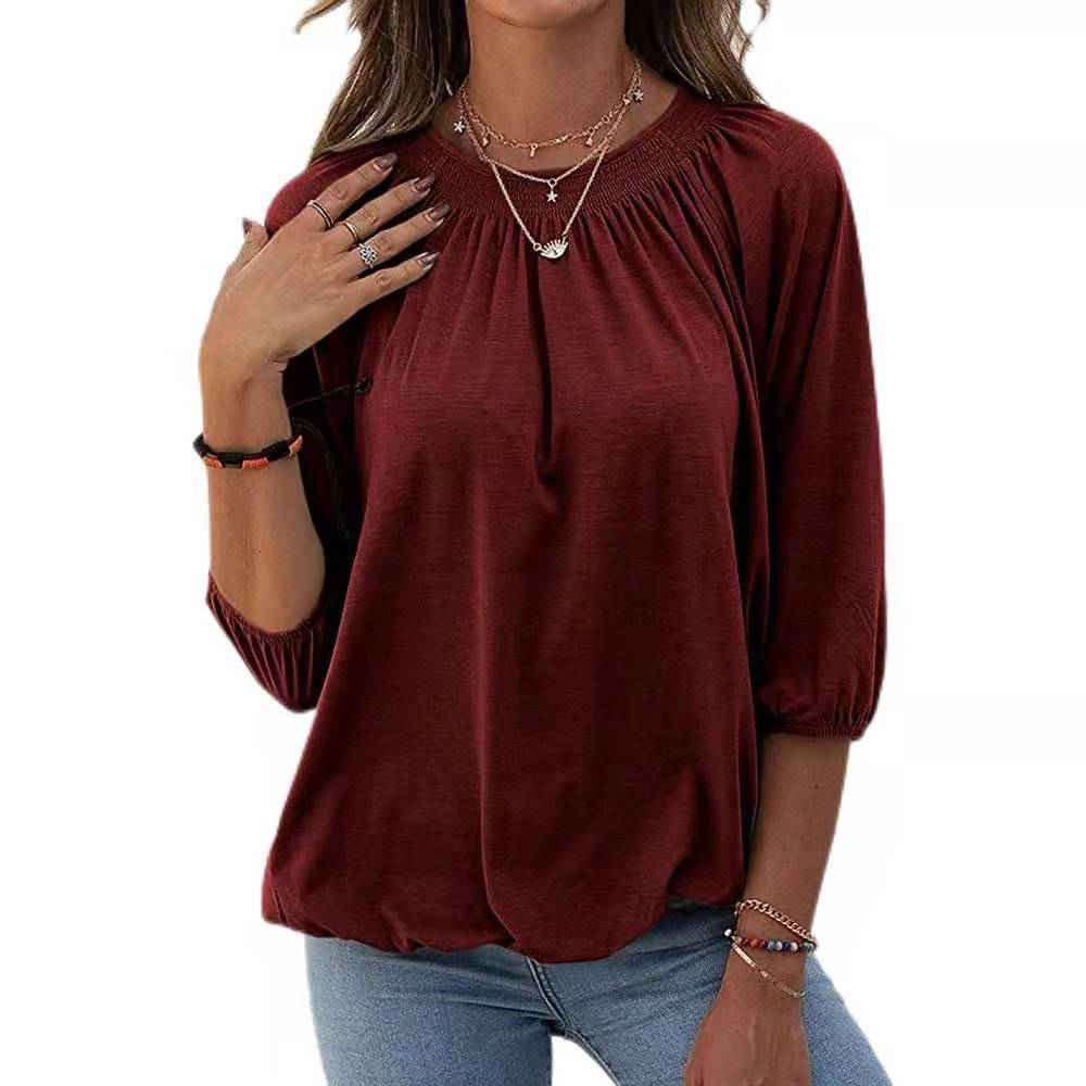 Damer elegant blus med puffärmar Mirla-Eva Jonsson