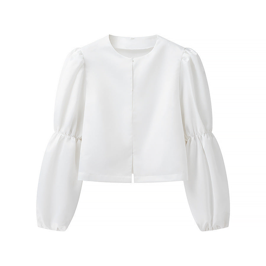 Damer elegant blus med puffärmar Mirla-Eva Jonsson