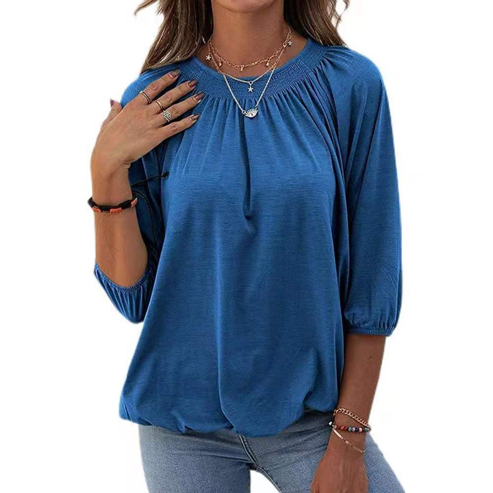 Damer elegant blus med puffärmar Mirla-Eva Jonsson