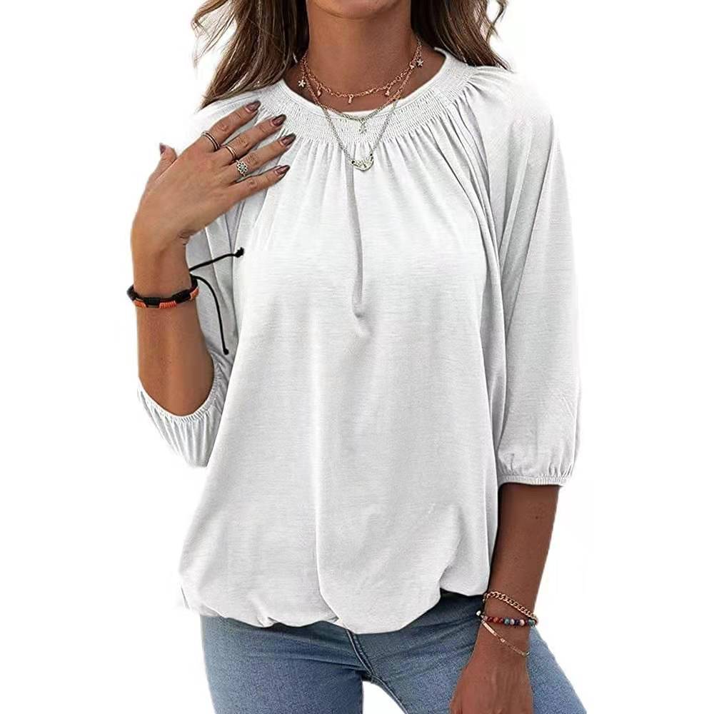 Damer elegant blus med puffärmar Mirla-Eva Jonsson