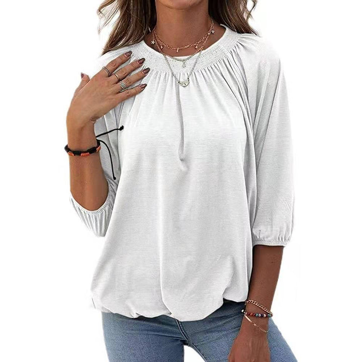 Damer elegant blus med puffärmar Mirla-Eva Jonsson