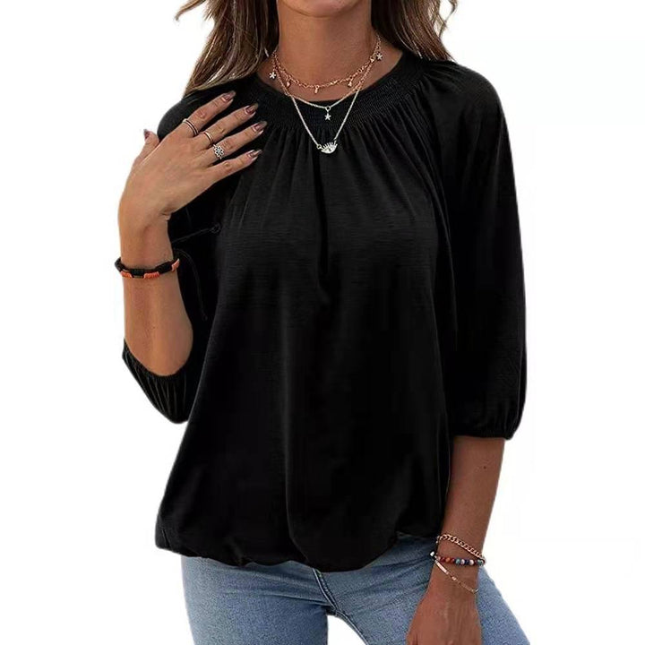 Damer elegant blus med puffärmar Mirla-Eva Jonsson