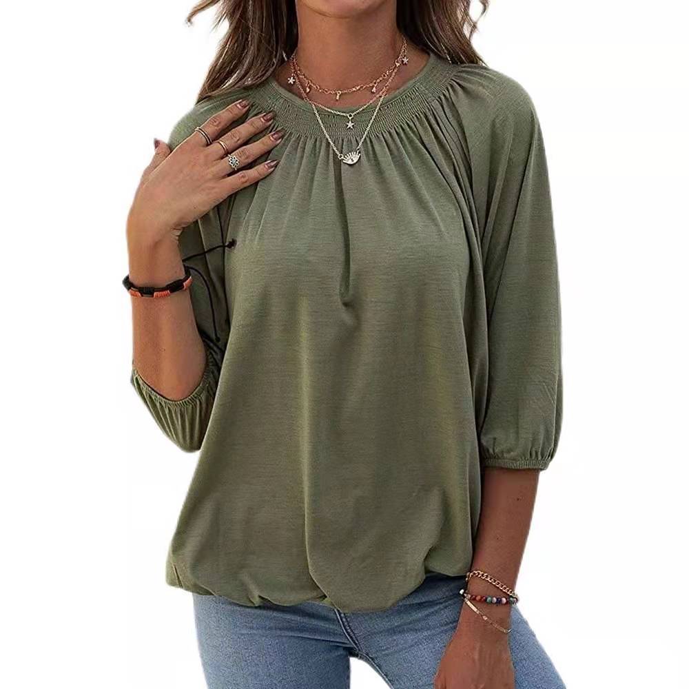 Damer elegant blus med puffärmar Mirla-Eva Jonsson