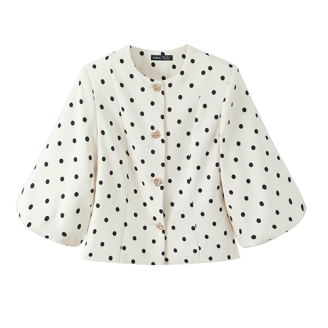 Damer elegant blus med puffärmar och knapppdetaljer Mirla-Eva Jonsson