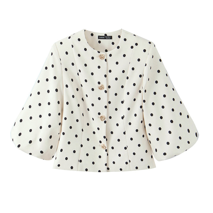 Damer elegant blus med puffärmar och knapppdetaljer Mirla-Eva Jonsson