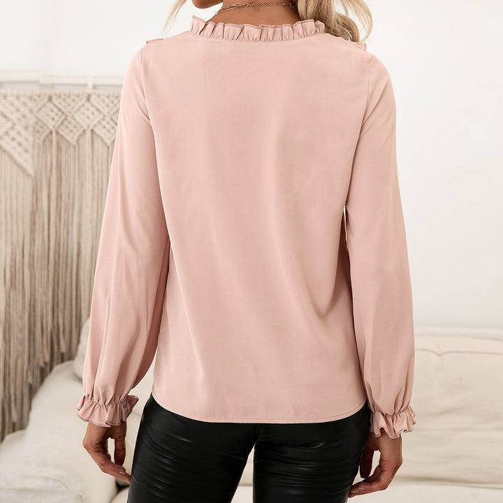 Damer elegant blus med rynkdetaljer och lösa ärmar Eva Jonsson-Eva Jonsson