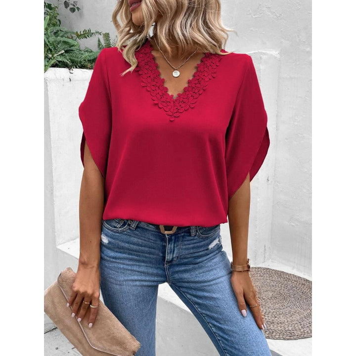 Damer elegant blus med spetsdetaljer Eva Jonsson-Eva Jonsson