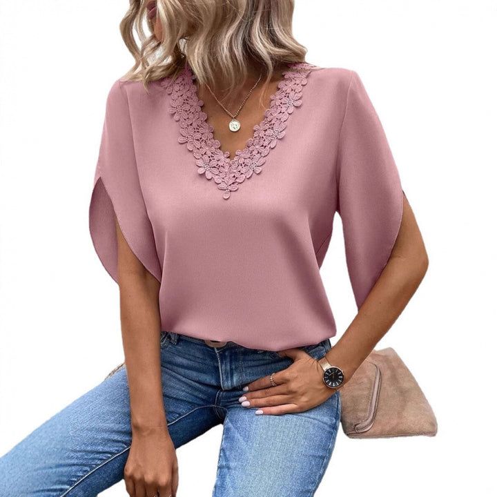 Damer elegant blus med spetsdetaljer Eva Jonsson-Eva Jonsson