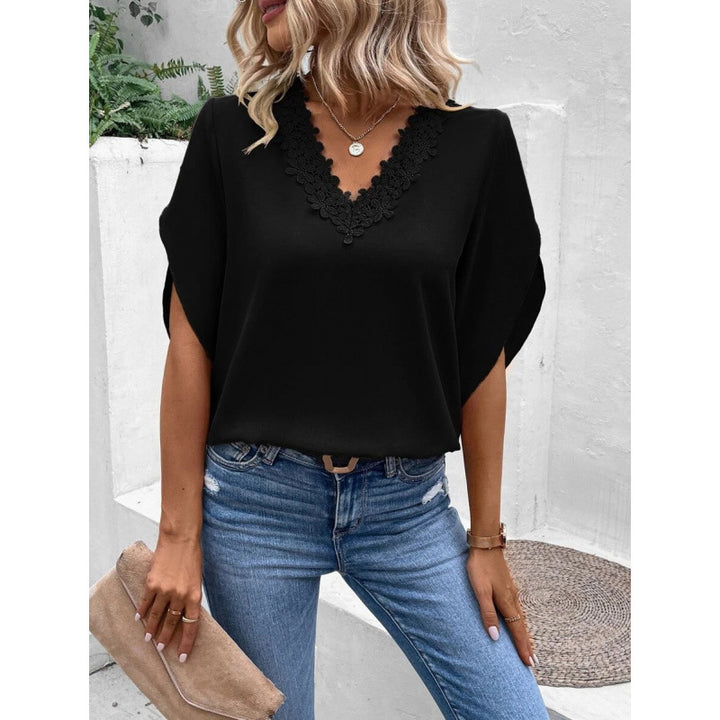 Damer elegant blus med spetsdetaljer Eva Jonsson-Eva Jonsson