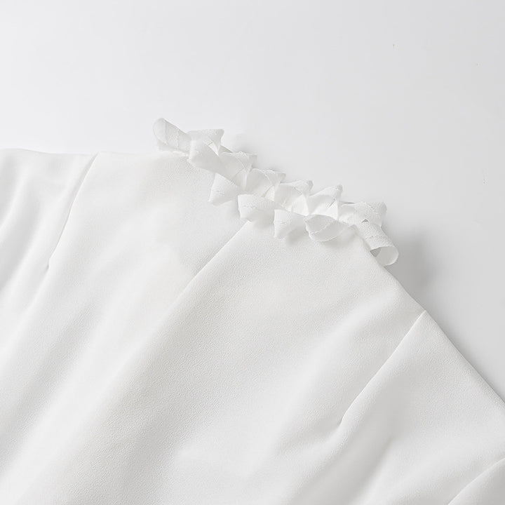 Damer elegant blus med volangdetaljer Mirla-Eva Jonsson