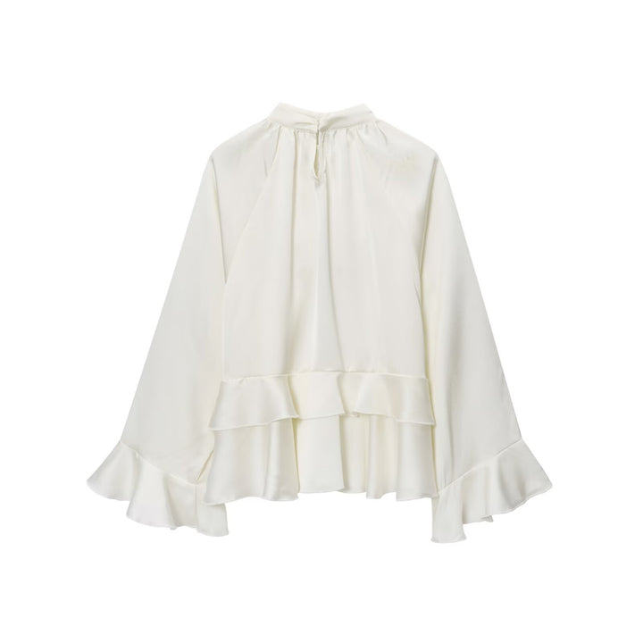 Damer elegant blus med volangdetaljer Mirla-Eva Jonsson