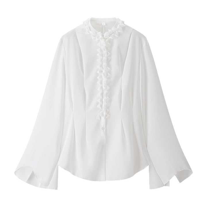 Damer elegant blus med volangkrage och vida ärmar Mirla-Eva Jonsson