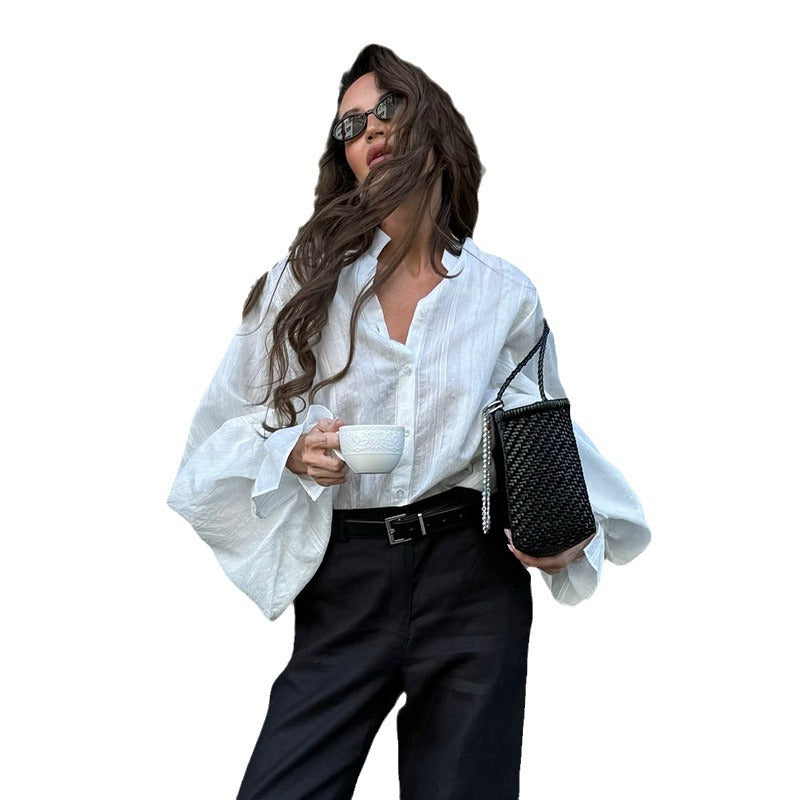 Damer elegant blus med voluminösa ärmar Mirla-Eva Jonsson