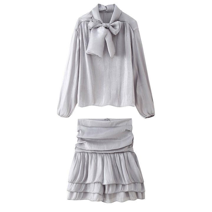 Damer elegant blusset med rynkad kjol Mirla-Eva Jonsson