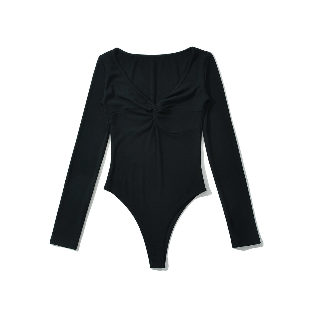 Damer elegant bodysuit med raffinerad knutdetalj Mirla-Eva Jonsson