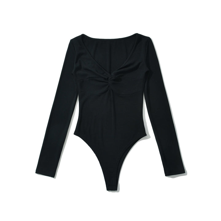 Damer elegant bodysuit med raffinerad knutdetalj Mirla-Eva Jonsson