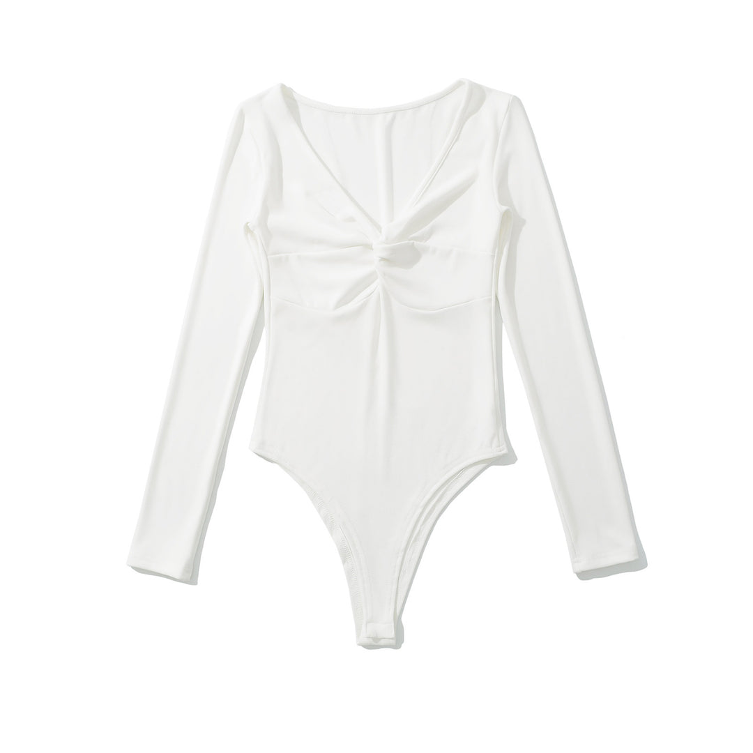 Damer elegant bodysuit med raffinerad knutdetalj Mirla-Eva Jonsson