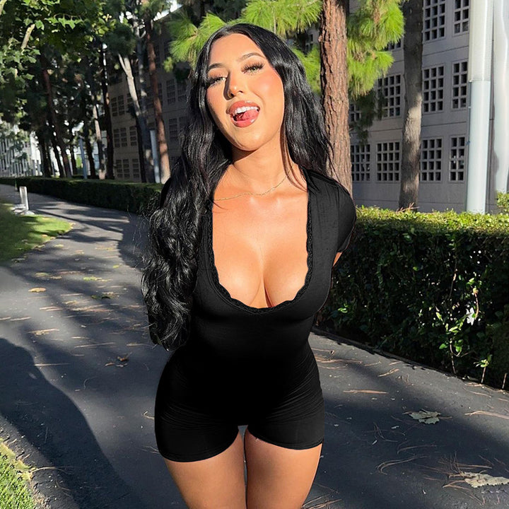 Damer elegant bodysuit med spetsdetaljer Mirla-Eva Jonsson