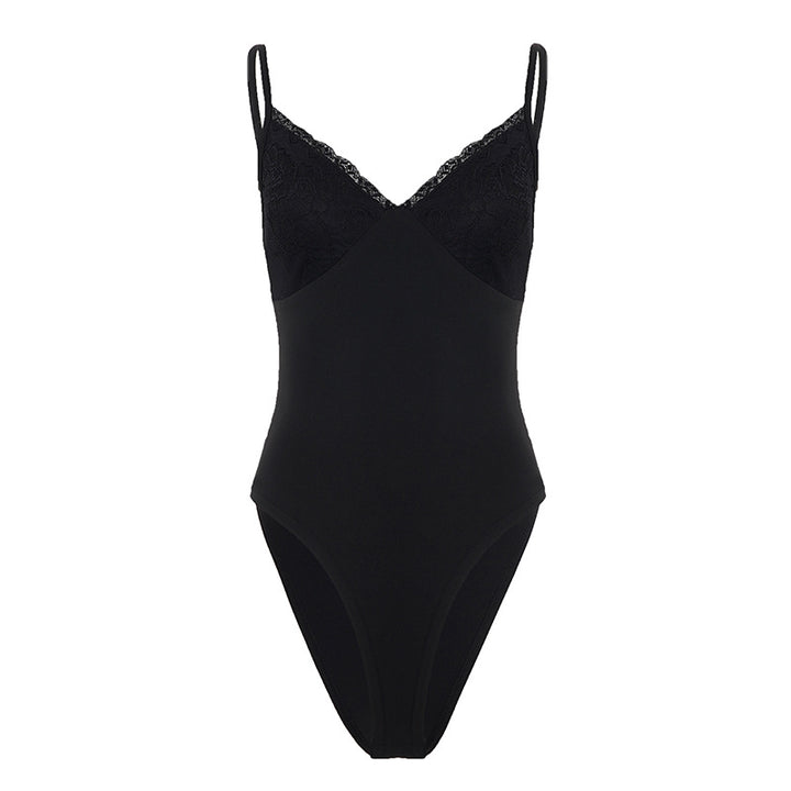 Damer elegant bodysuit med spetsdetaljer och justerbara band Mirla-Eva Jonsson