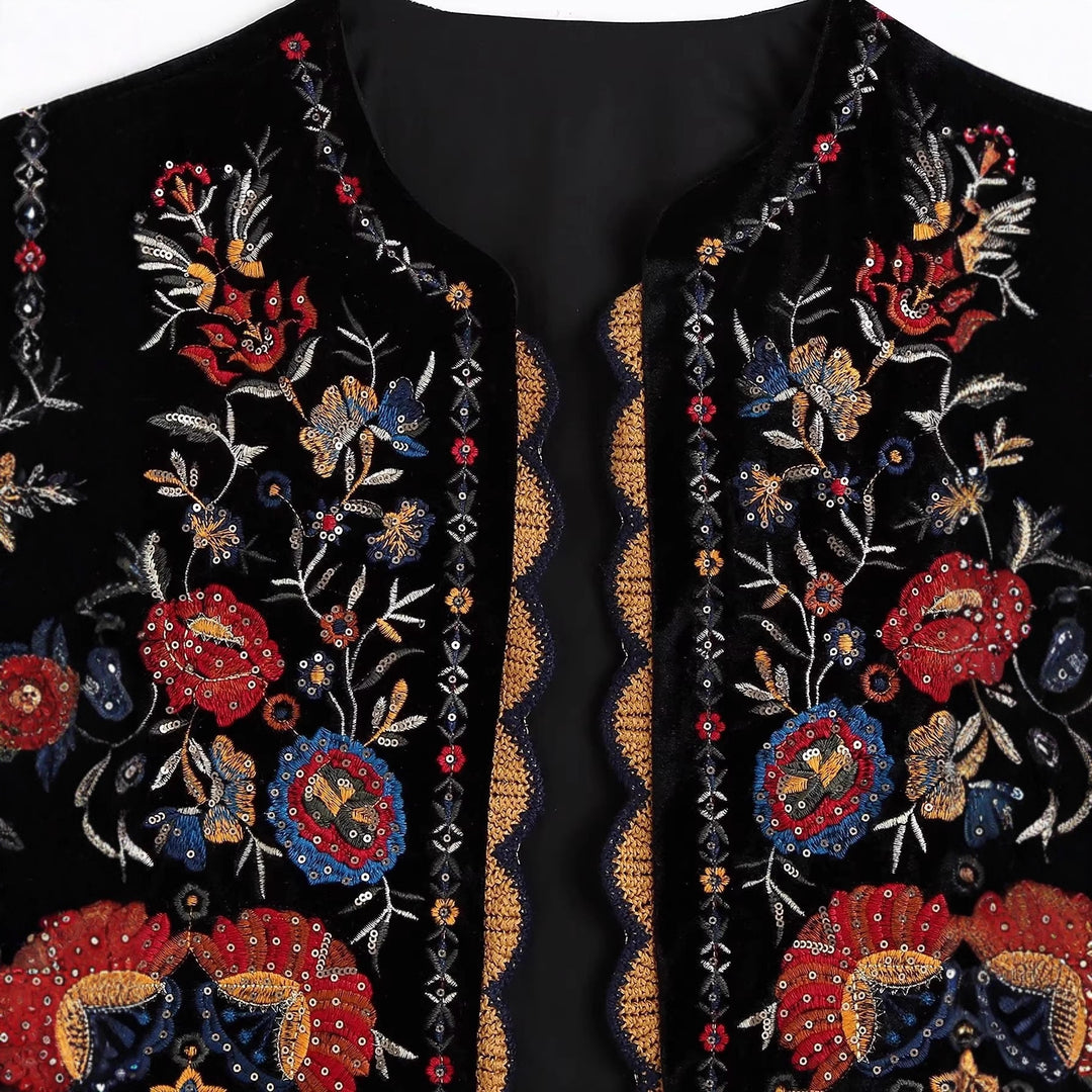 Damer elegant broderad väst Mirla-Eva Jonsson