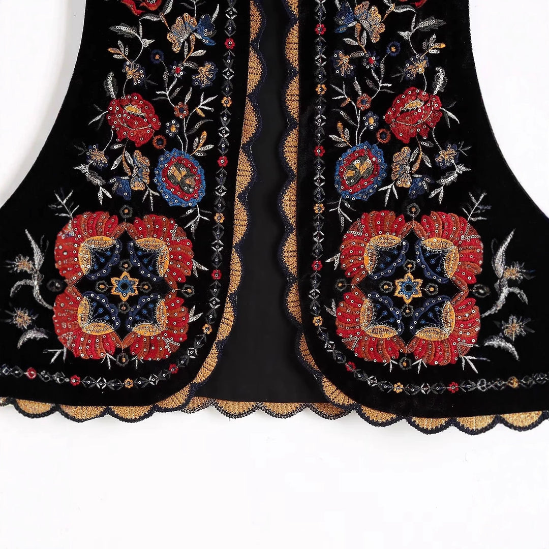 Damer elegant broderad väst Mirla-Eva Jonsson