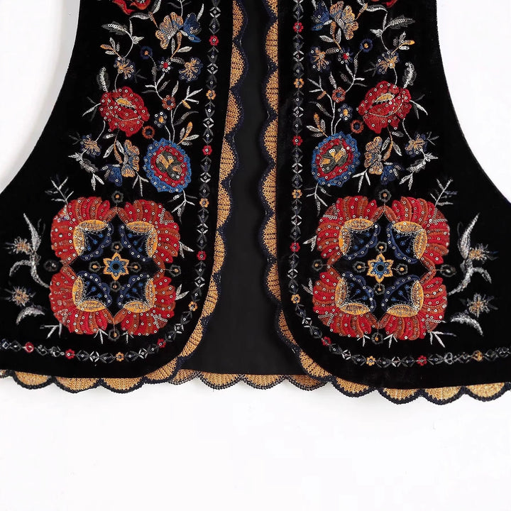 Damer elegant broderad väst Mirla-Eva Jonsson