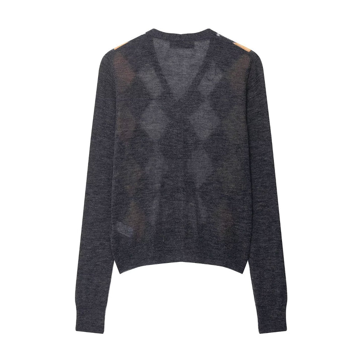 Damer elegant cardigan i rombmönster Mirla-Eva Jonsson