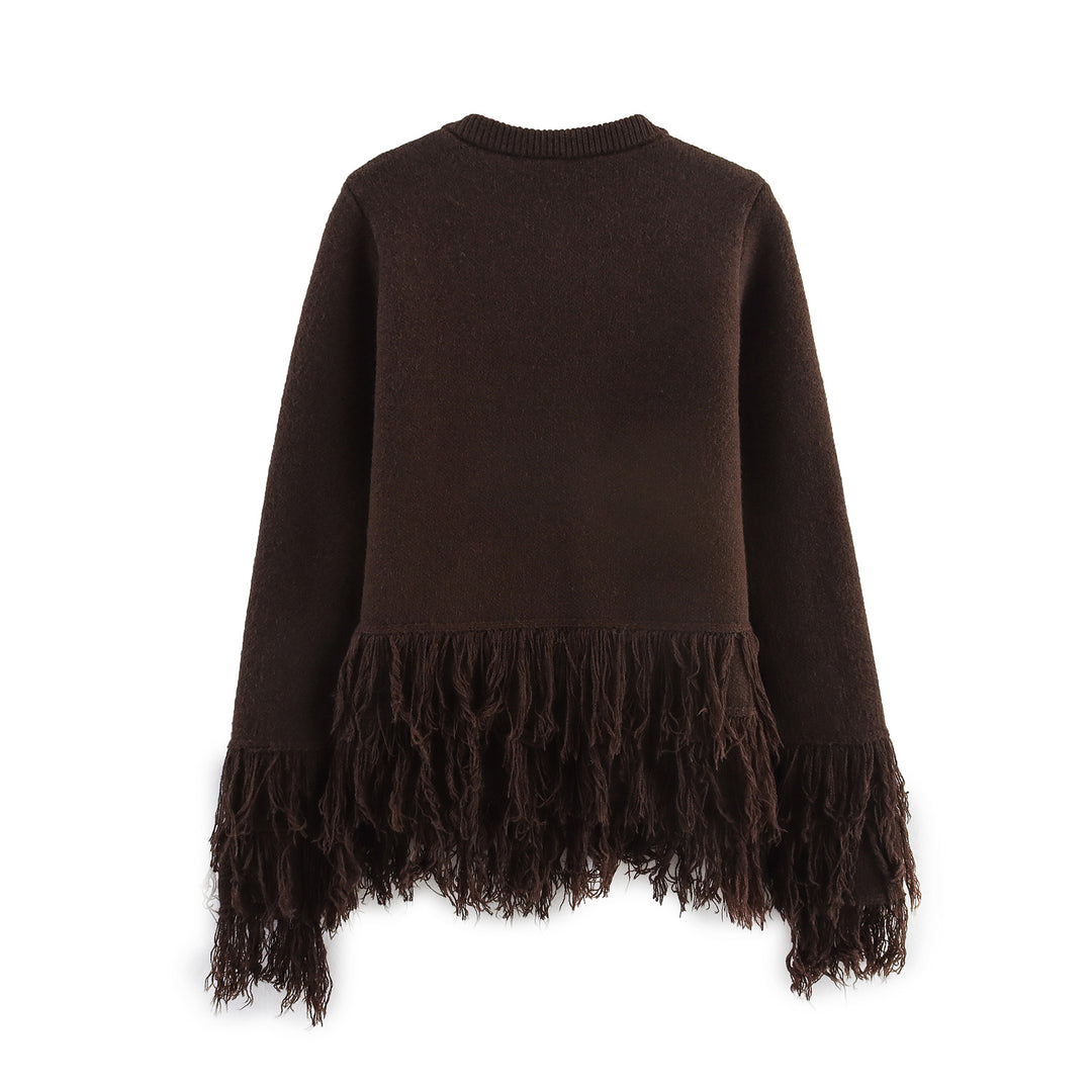 Damer elegant cardigan med fransiga detaljer Mirla-Eva Jonsson