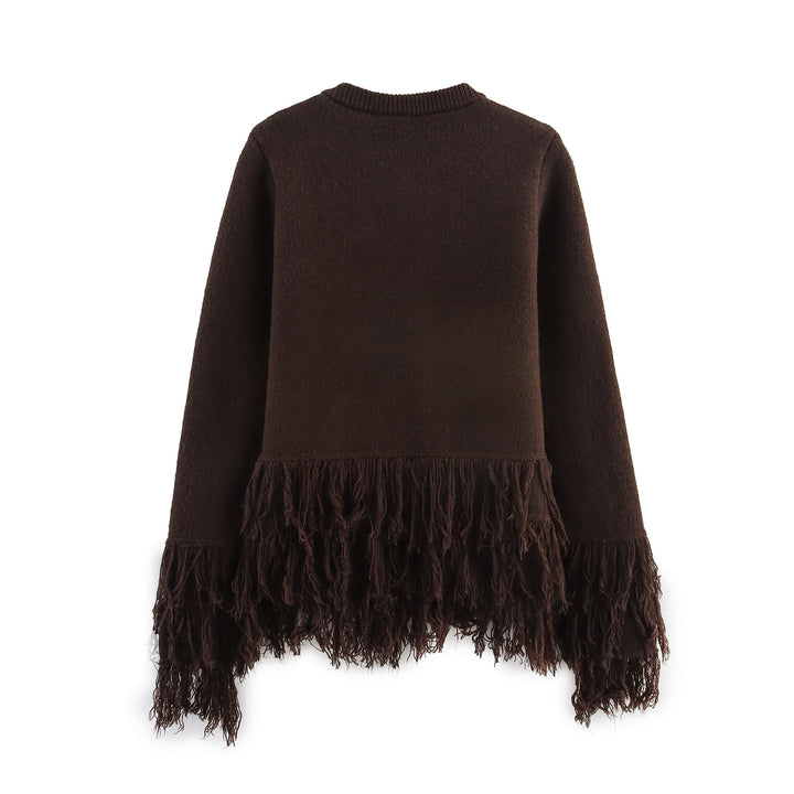 Damer elegant cardigan med fransiga detaljer Mirla-Eva Jonsson
