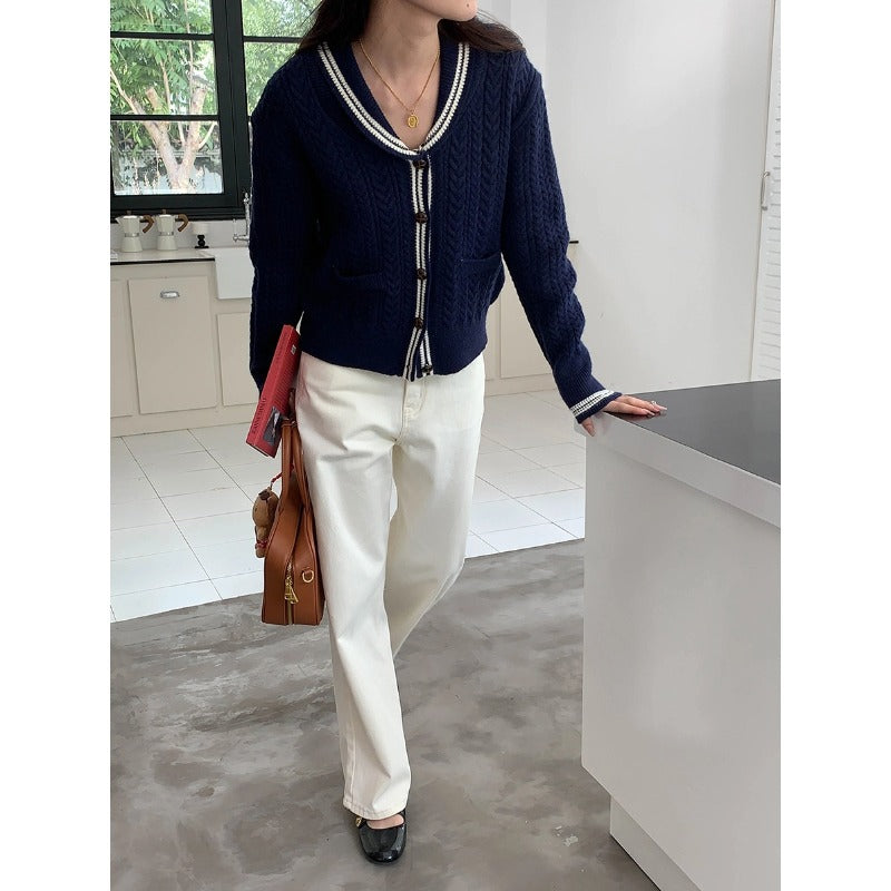 Damer elegant cardigan med klassisk sjalkrage Mirla-Eva Jonsson