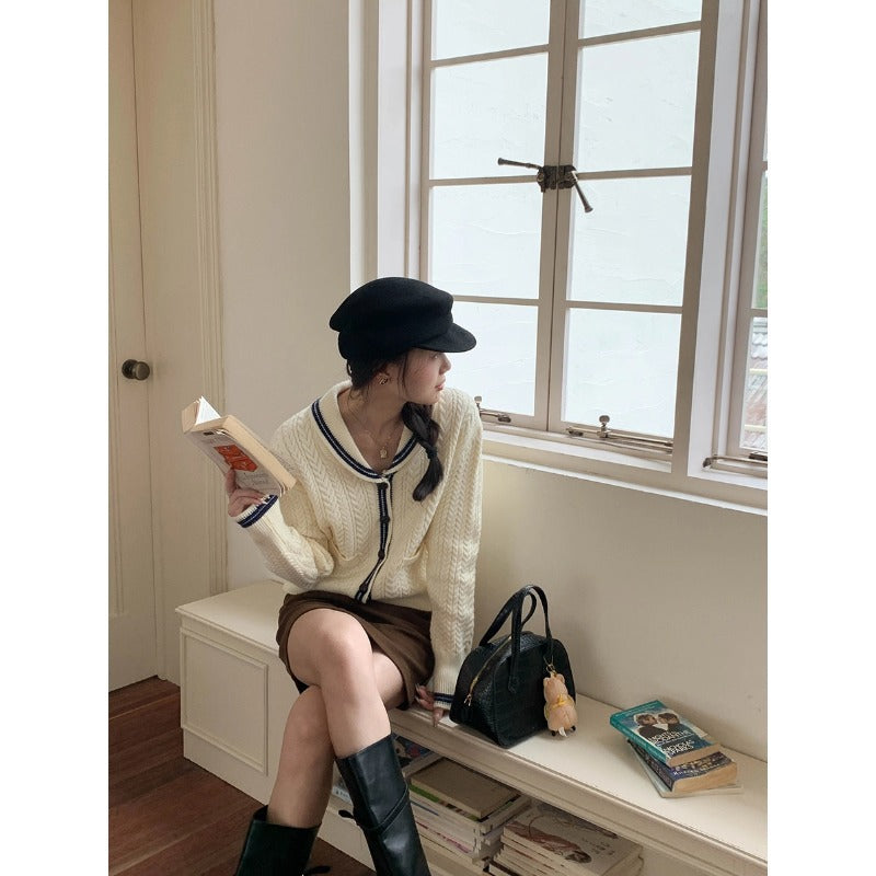 Damer elegant cardigan med klassisk sjalkrage Mirla-Eva Jonsson