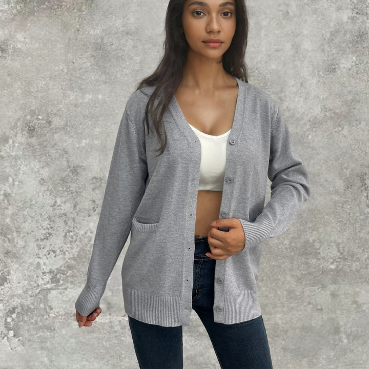 Damer elegant cardigan med praktiska fickor och fin knapplist Eva Jonsson-Eva Jonsson