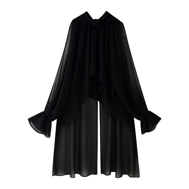 Damer elegant chiffong-cape med voluminösa ärmar Mirla-Eva Jonsson