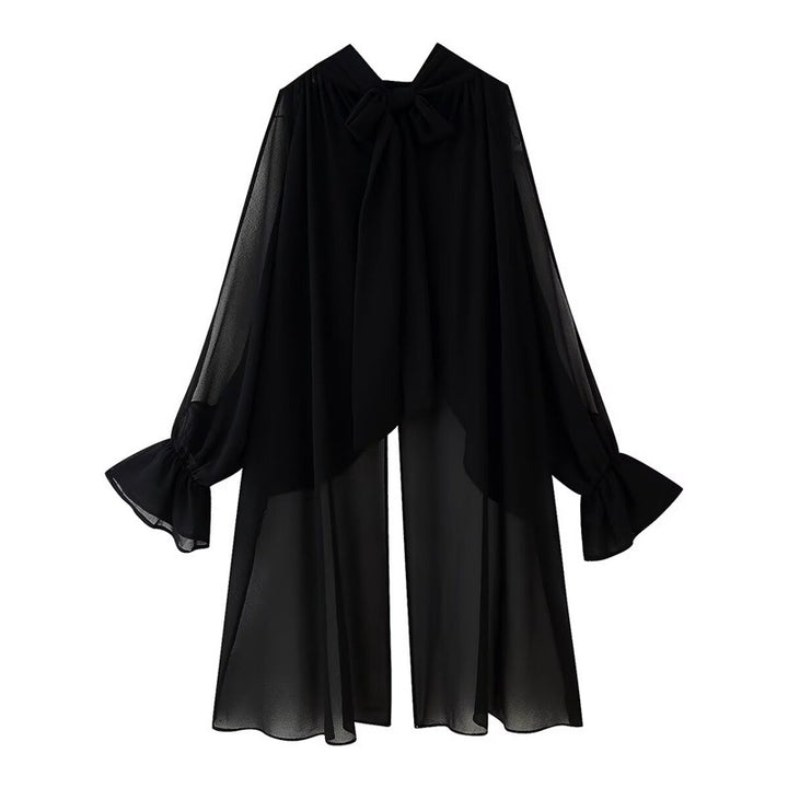 Damer elegant chiffong-cape med voluminösa ärmar Mirla-Eva Jonsson