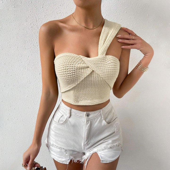 Damer elegant crop top med en axelrem och charmig samling Mirla-Eva Jonsson