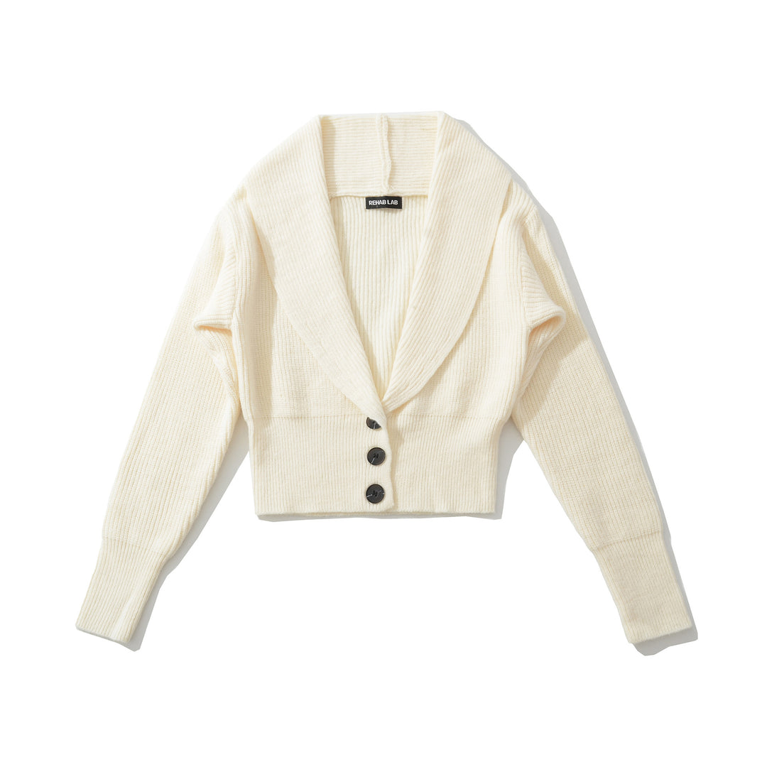 Damer elegant cropped kofta med snygg revers Mirla-Eva Jonsson